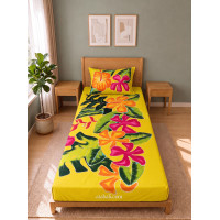 Hand Painted Rayon Bedsheet Set Single Size